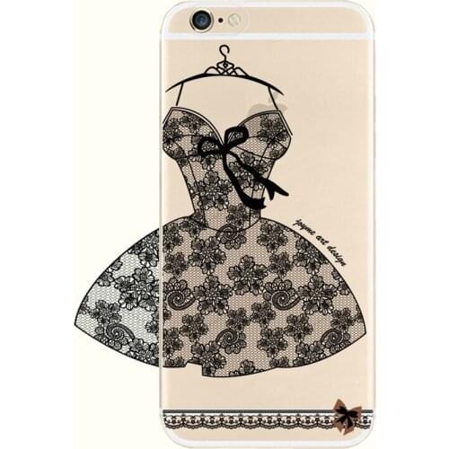 Lace Dress Phone Case For iPhone 7 8 6s 6 Plus cover Fashion Relief lace Wedding dress Back Cover For iPhone X Cases Accessories