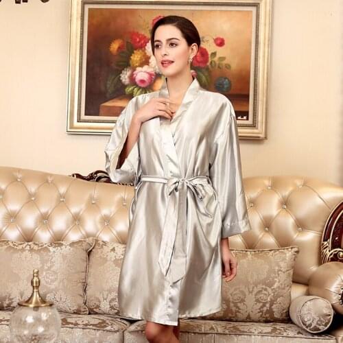 Женские шелковые халаты CINPOETRY China At AliExpress