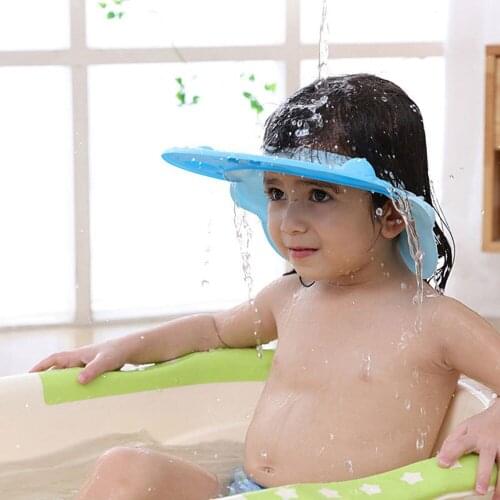 Children Waterproof Cap Safe Baby Shower Cap Kids Bath Visor Hat Adjustable Baby Shower Cap Protect Eyes Hair