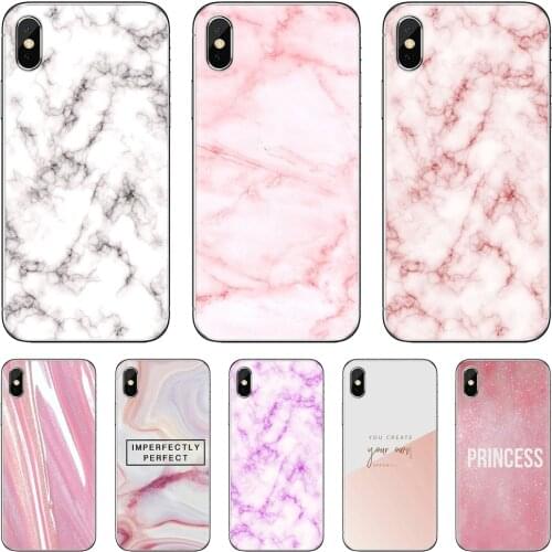 For ZTE Blade A520 A512 A452 A602 A5 2019 V6 V7 V8 V9 V10 Lite Viat Chic Pink Marble Pretty design Favorite Silicone Phone Case
