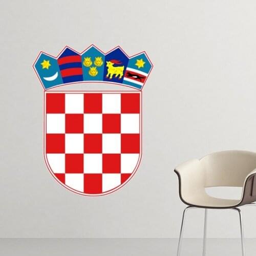 Croatia National Emblem Country Symbol Mark Pattern Removable Wall Sticker Art Decals Mural DIY Wallpaper for Room Decal