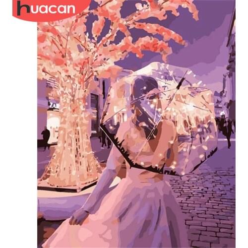 HUACAN DIY Pictures By Number Kits Home Decoration Painting By Numbers Girl Drawing On Canvas HandPainted Art Gift