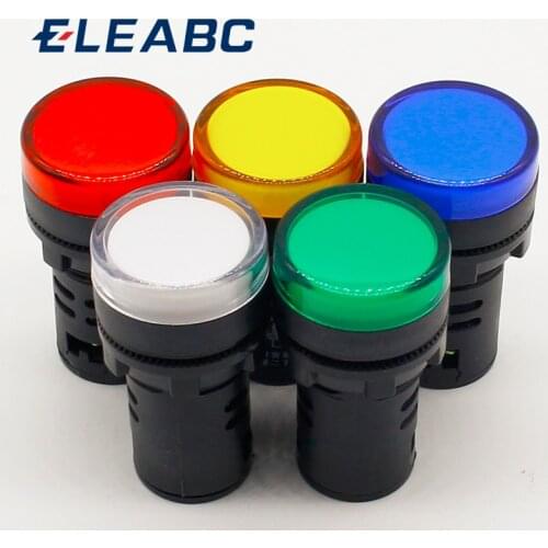 1pcs 12V 24V 110V 220V 380V 22mm Panel Mount LED Power Indicator Pilot Signal Light Lamp