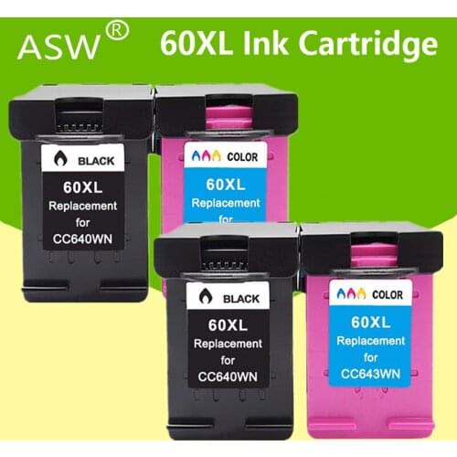 4 PK 60XL ink cartridges For HP60 XL for HP Deskjet C4685 C4688 C4798 C4799 D110a ENVY 100 110 111 114 120 121 F2480 F2420 F4480