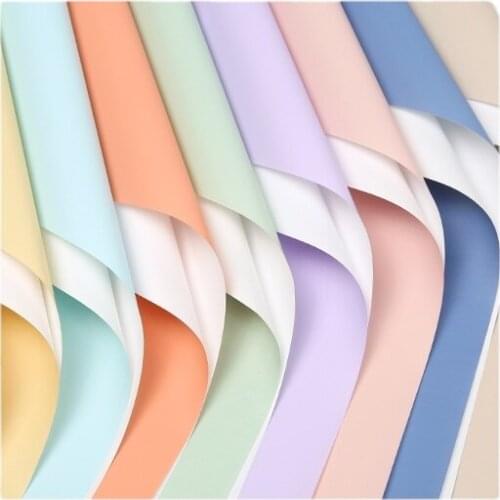 Korean Double-Sided Two-Color Ouya Paper Waterproof Flower Blue Bouquet Wrapping Paper Material