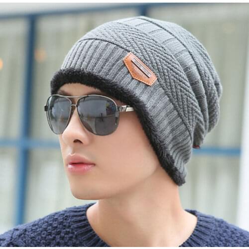 Hot Beanies Knit Hat Winter Hats For Men Women Skullies Winter Hat Wool Ski Cap Hip-Hop 6 Colors Winter Warm Unisex Wool Hat