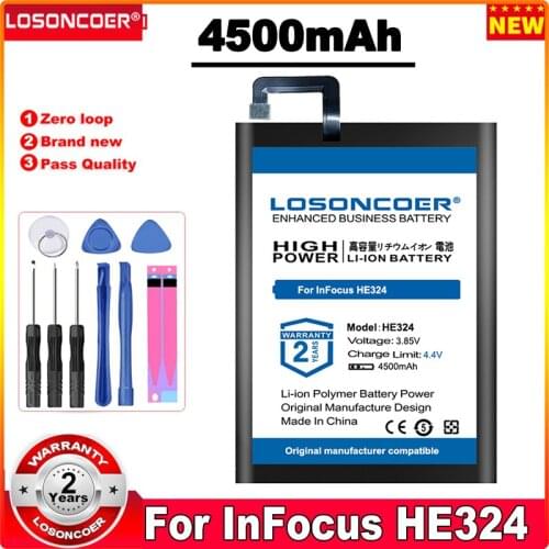 LOSONCOER HE324 4500mAh Battery For InFocus HE324 Mobile Phone Battery
