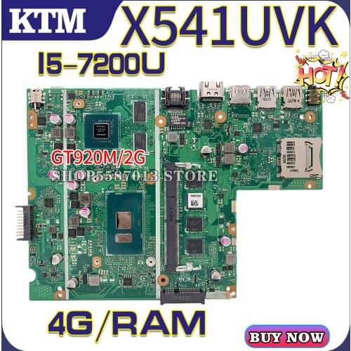 X541U for ASUS X541UV X541UVK A541U X541UJ F541U K541U R541U laptop motherboard mainboard 100% test OK I5-7200U cpu 4G/RAM GT920