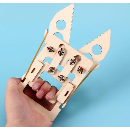 Science and technology small production homemade rubber band power mechanical arm scientific experiment hand-invented assembly