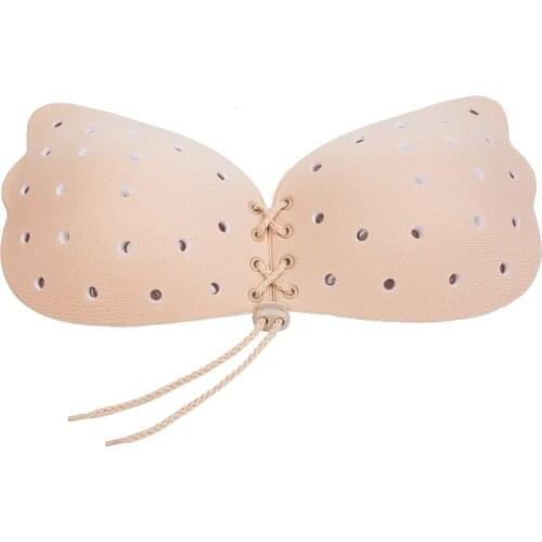 Invisible Adhesive Bra Breathable Sticky Bra Reusable Push Up Invisible Women Bra Drawstring Silicone Bras