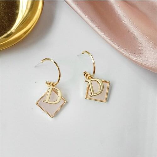 NEW Fashion Atmosphere Cold Wind Restoring Ancient Ways Alloy D Letters Of Simple Stud Earrings Earrings Women Accessories