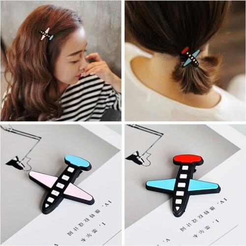 2017 New Plane Hair Clips Japan Harajuku Style Fashion Hair Sticks Girls Women Headwear Accessories Hairpins Elastic Barrette