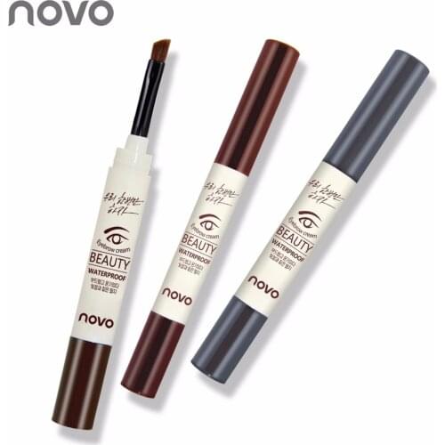 NOVO 3 Colors Eyebrow Cream Gel Make Up Waterproof Eye Brow Gel Long-lasting Natural Makeup Eyebrow Pencil Enhancer With Brush