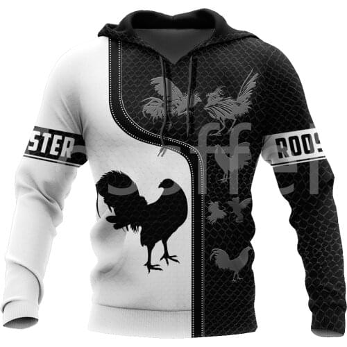 Tessffel Rooster Chicken Cock Animal Camo Colorful Harajuku NewFashion Tracksuit 3DPrint Streetwear Jacket Hoodies Men/Women D14