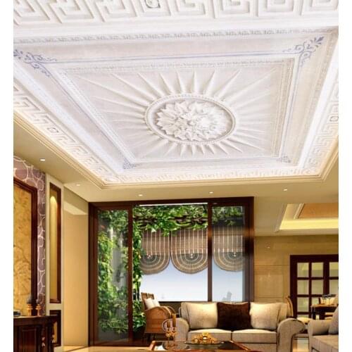 Custom 3D ceiling Three-dimensional European white texture ceiling waterproof wall paper