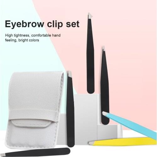 Professional 4/3PCS set Eyebrow Tweezers Set Stainless Steel Point Tip/Slant Tip/Flat Tip Hair Removal Makeup Tool For Eyebrow