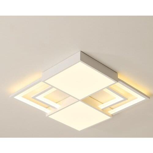 Simple Modern Square Led Ceiling Lamp Bedroom Study Room Restaurant Office Creative Acrylic Personality Dimmable Light