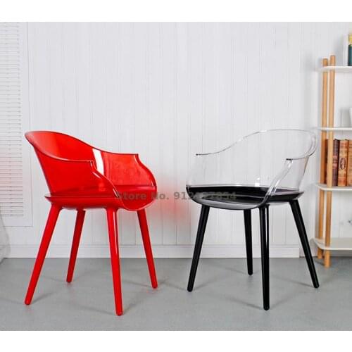 European-style Transparent Chair Modern Minimalist Armrest Dining Chair Leisure Creative Office Back Chair Nordic Meeting Symbia