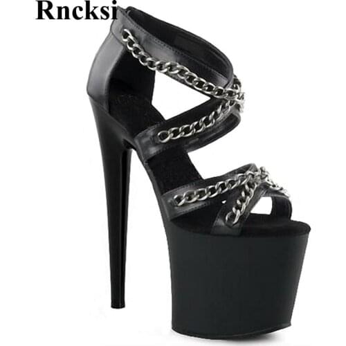 Rncksi Sexy New Shoes Women Dress sandals platform 20cm high heels Night clubbing Pole Dance Girls Sandals Peep Toe Shoes