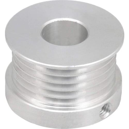 Silver Multi-slot Belt Pulley 6061 Aluminum 31mm Dia 12mm Inner Hole Dia