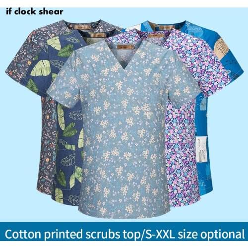 Scrubs tops Pet grooming workwear Beautician work clothes costume cartoon print women scrubs uniform fashion desigh women coats