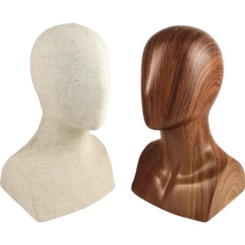 GFRP Abstract 13" Tall Male Mannequin Head Model Manikin for Hats Scarf Wigs Hair Hat Jewerly Display