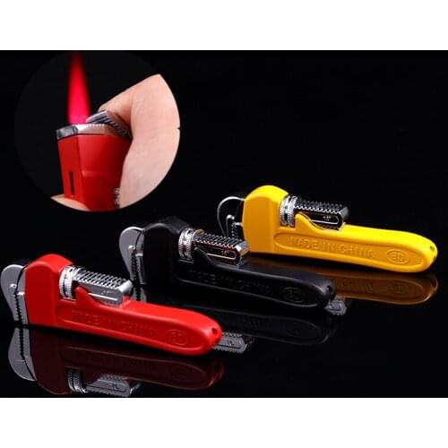 Creative personality pipe wrench model windproof lighter metal cigarette accessories interesting lighters small accessories