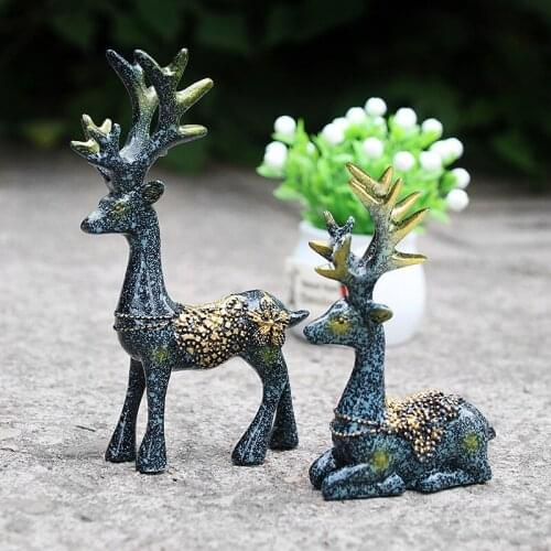 Ornaments christmas car decorations Lucky Deer Automobile Interior Creative elk wapiti Decorations Cute Pot Planting Bronze Blue