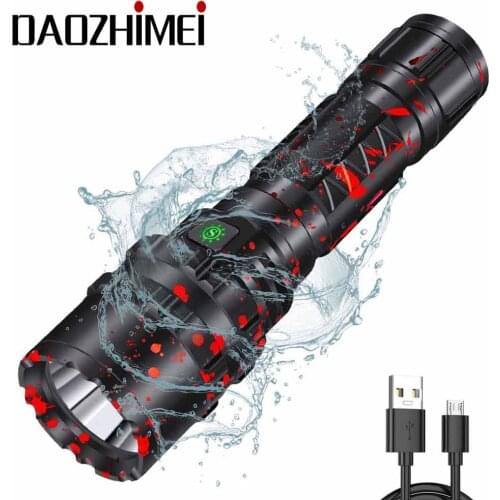 High Power XHP70.2 LED Flashlight USB rechargable Hunting Camping Waterproof Torch Light Powerful Lanterna Use 26650 Battery