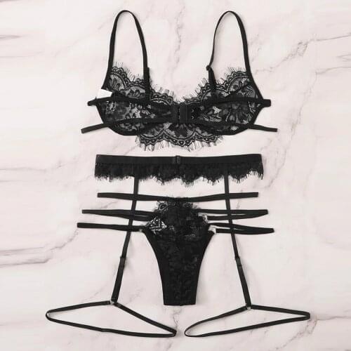 Womens Underwear Sexy Lingerie Set Embroidery Lace Bra Brief Garter Lingerie Set Sexy Sensual Lingerie Woman Sexy Brief Sets