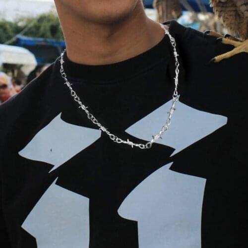 Punk Wire Brambles Iron Unisex Choker Necklace Women Hip-hop Gothic Style Barbed Wire Little Thorns Chain Choker