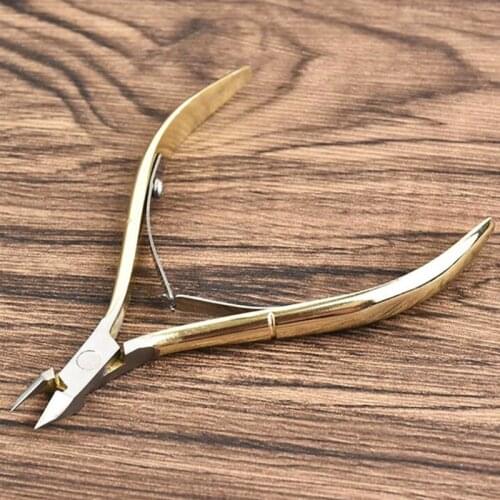 1PC Stainless Steel Gold Nail Cuticle Scissors Finger & Toe Nail Dead Skin Cuticle Scissor Nail Clipper Nipper Manicure Tool