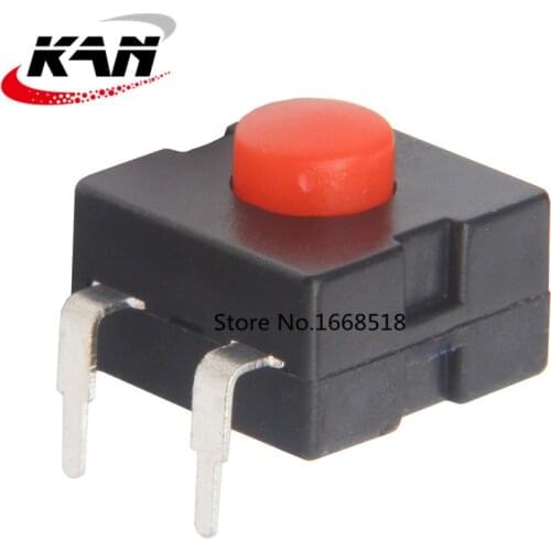 10Pcs 1212-112DB 12*12mm Bending Foot 2pins Red Button LED Flashlight ON-OFF 112DB flashlight switch