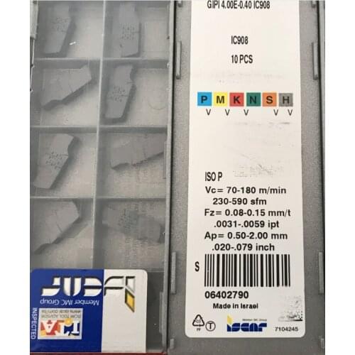 10 PCS CARBIDE INSERT GIPI4.00E-0.40 IC908