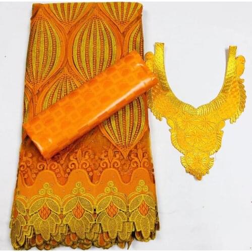 2.5 y lace +2.5 y Cotton Lace Perfume Bazin Brode Riche +Collar Embroidery African Fabric High Quality Dubai Style Dress M0504-4