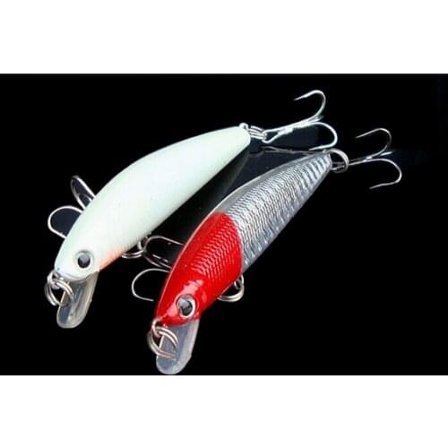 5PCS Glow Fishing Bass Fish Minnow lure hook baits 8.5cm/7g
