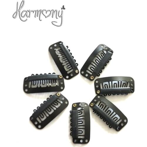 50pcs 2.8cm hair snap clips for extensions U Shape weave toupee wig 6 teeth clips styling tools