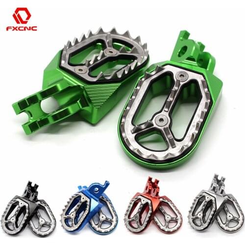 CNC Aluminum Dirt Bike Footpeg Footest Foot Peg For Kawasaki KX250F KX250 KX450F KX450 KLX450R KX 250 250F 450 450F KLX 450R