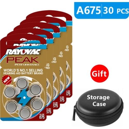 Hearing Aid Batteries Size 675 za Rayovac Peak Performance,Pack of 30,Blue Tab PR44 1.45V Type A675 Zinc Air Battery