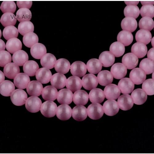 Pink Cat Eye Opal Stone Natural Round Loose Beads 15” Pick 4-12mm Spacer Beads For Necklace Bracelet Accessory Jewelry Making