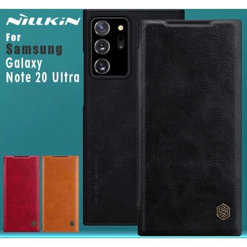 Nillkin for Samsung Galaxy Note 20 Ultra Case Business Qin Flip Leather Cases Card Slot Back Cover