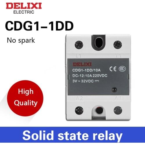 DELIXI CDG1 Solid State Relay Single Phase DC Control DC CDG1-1DD 10A 25A 40A 60A 80A SSR-DD SSR Relay no spark