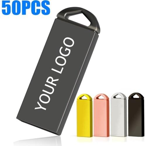 50PCS Custom The new USB flash drive флешка 64GB 128GB 32GB 16GB 8GB 4GB 2GB pen drive waterproof u disk memoria usb stick gift