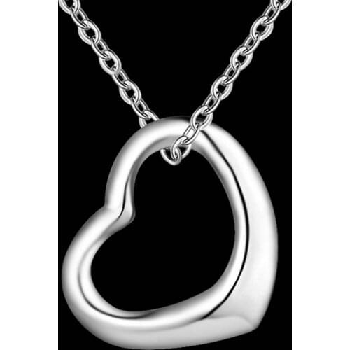 Exquisite 925 Sterling Silver romantic heart Pendant Necklace For Women Christmas gifts fashion party wedding popular Jewelry