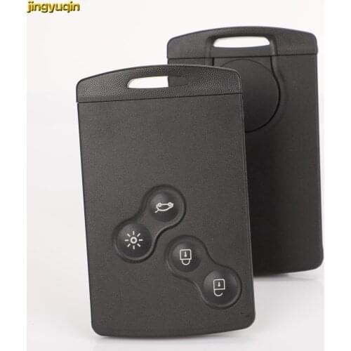 Jingyuqin 10PS Remote Smart Card Key FOB For Renault Clio Logan Megane 2 3 Koleos Scenic Original Key Case Shell Blank 4 Button