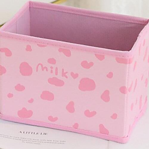 Storage Box Eco-friendly Waterproof Foldable Fabric Cute Small Calves Pattern Convenient Storage Bag for Desktop Organizer