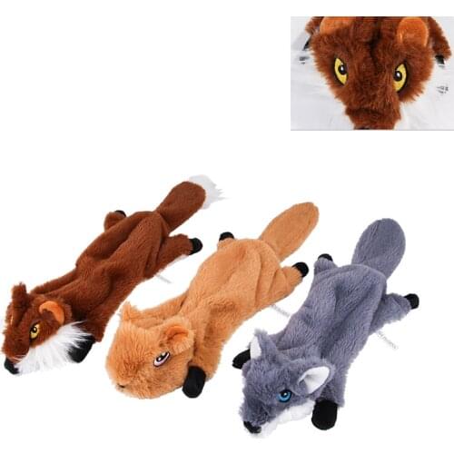 Cute Plush Dog Toys Squeak Pet Wolf Rabbit Animal Plush Puppy Toy Dog Chew Squeaky Whistling Involved Squirrel Pet Product