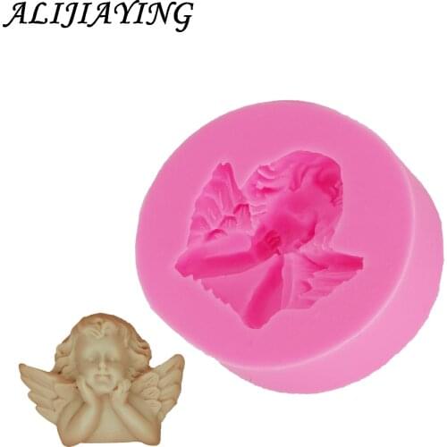 Mini Angel boy Sugarcraft silicone mold fondant mould modelling for the baby shower favour gifts cake decorating tools DY0023