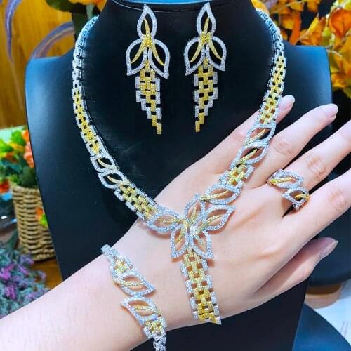 Missvikki Gorgeous Luxury Vintage golden hollow engraving Necklace Bangle Earrings Ring Top Quality Trendy Women Bridal Wedding