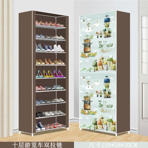 Multilayer Shoe Cabinets DIY Assembled Space-saving Shoe Organizer Shelf Home Dorm Storage Closet Dust-proof Furniture Cabinet